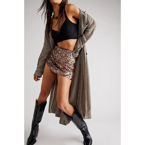 🎉LAST CHANCE🎉 FREE PEOPLE Annalise Sequin Mini Skirt / Multi Combo - Picture 10 of 12
